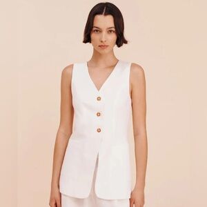 Posse Lorenzo Tailored White Vest Sz M